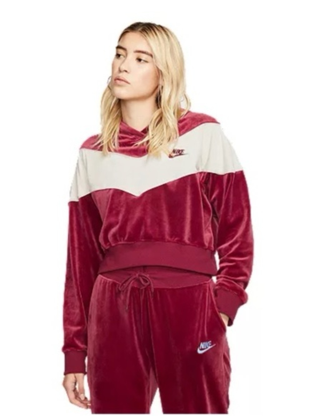 Nike heritage hoodie plush red